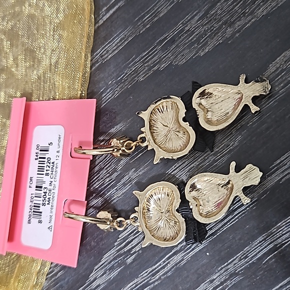 Betsey Johnson Gold Owl Earrings - Picture 2 of 4